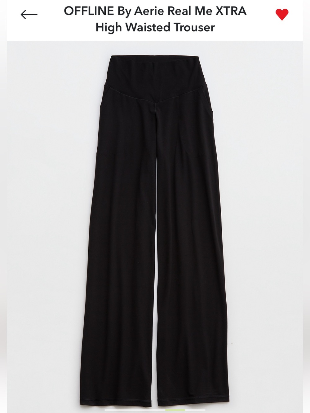 OFFLINE by Aerie High Waist Wide Leg Trousers in Black